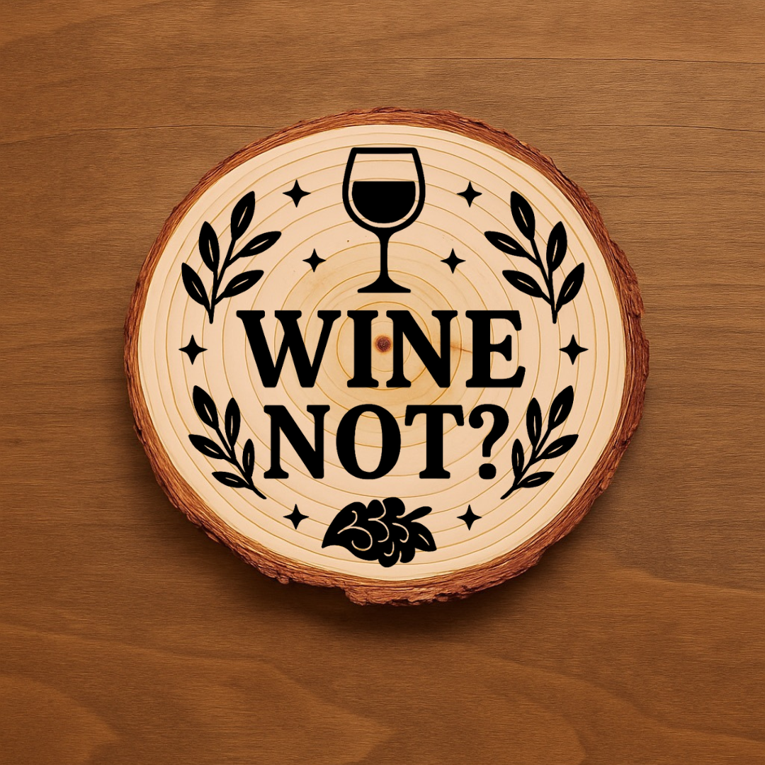 Wine Lover Coaster Set | Funny Wine Coasters – Rustic Wood Slice or Slate
