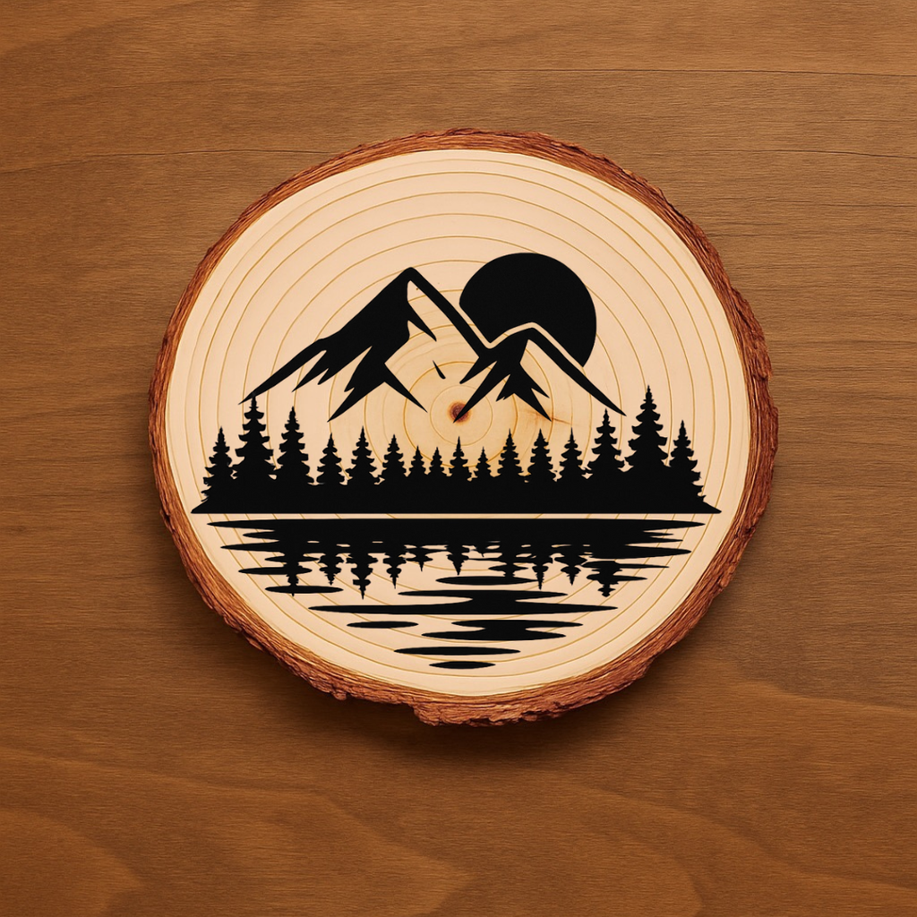 Rustic Cabin Life Coaster Set – Woodland & Mountain Designs | Wood or Slate Options