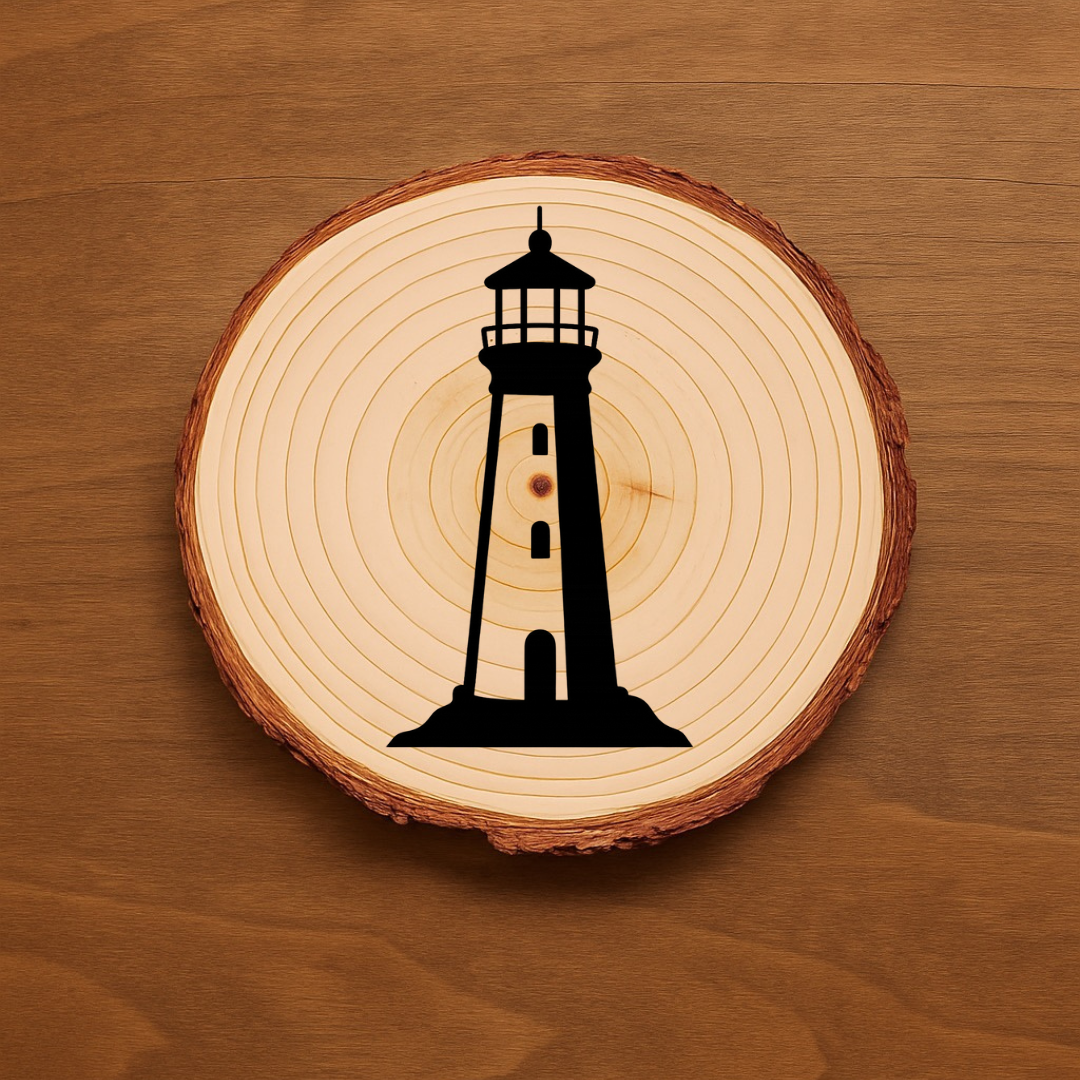 Nautical Coastal Coasters Set – Sailboat, Lighthouse & Anchor Engraved Wood or Slate Coasters