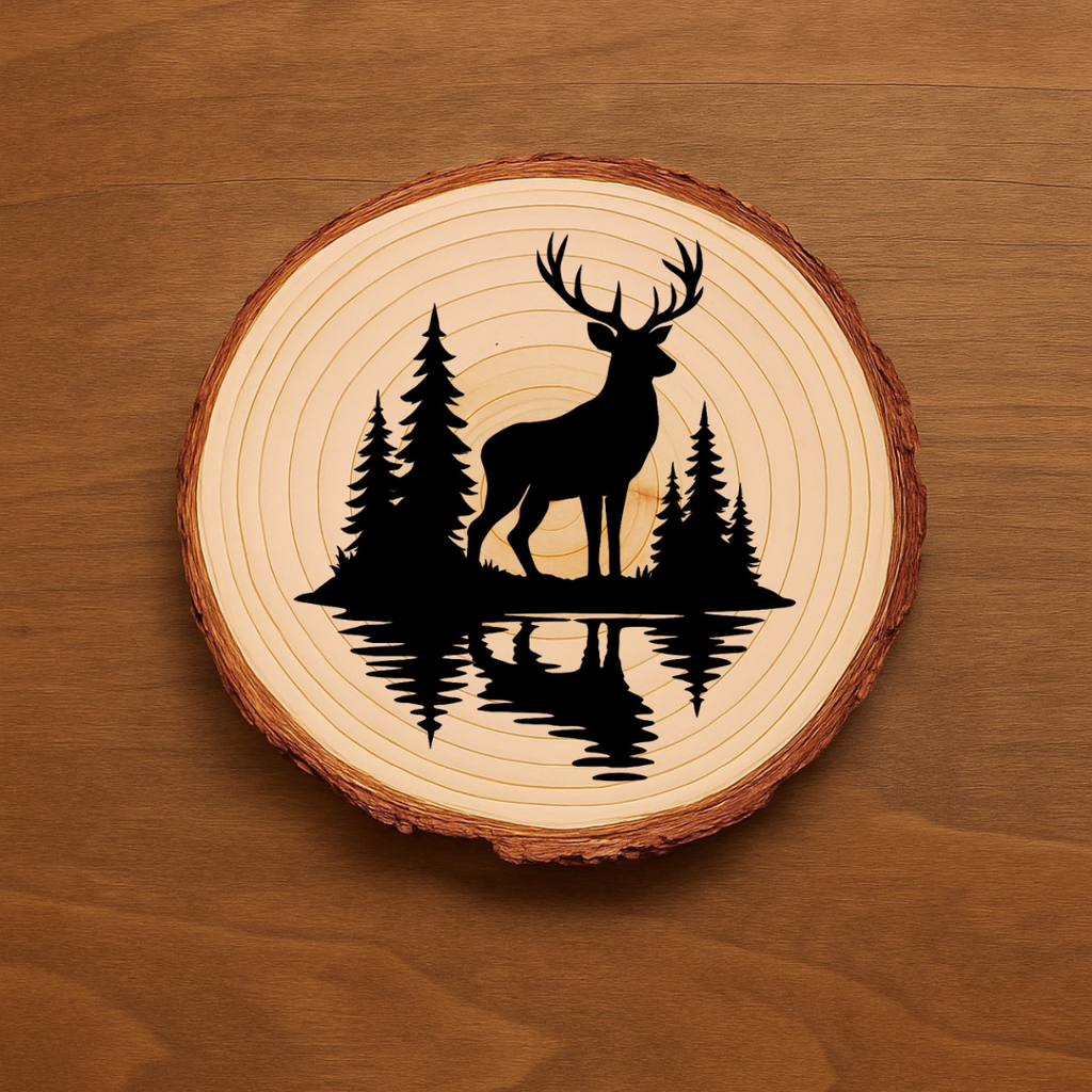Rustic Cabin Life Coaster Set – Woodland & Mountain Designs | Wood or Slate Options