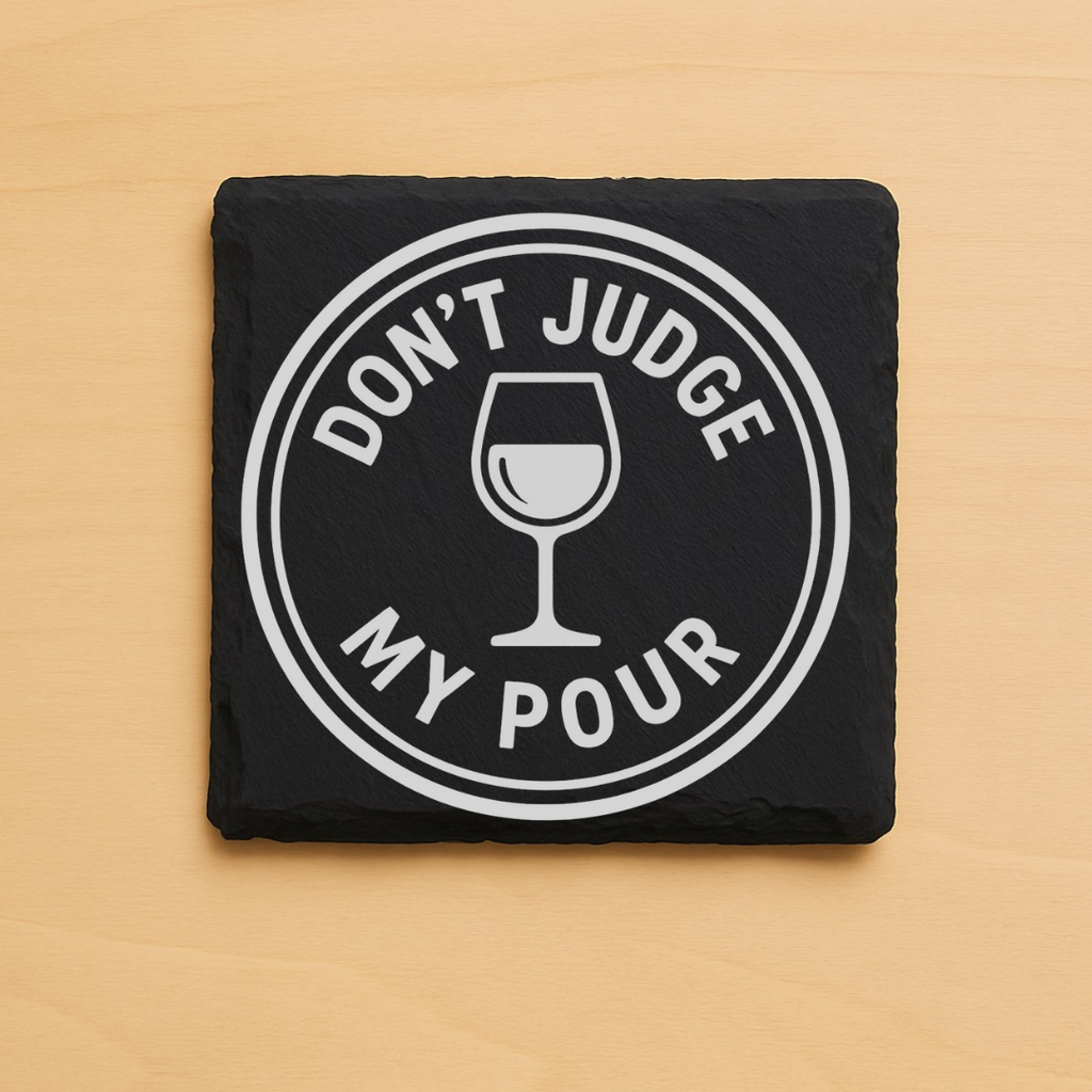 Wine Lover Coaster Set | Funny Wine Coasters – Rustic Wood Slice or Slate