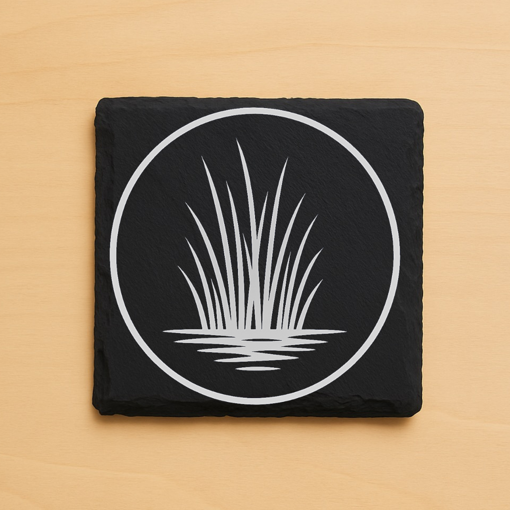 Marsh Life Engraved Coasters | Coastal Heron & Lowcountry Marsh Design | Wood or Slate