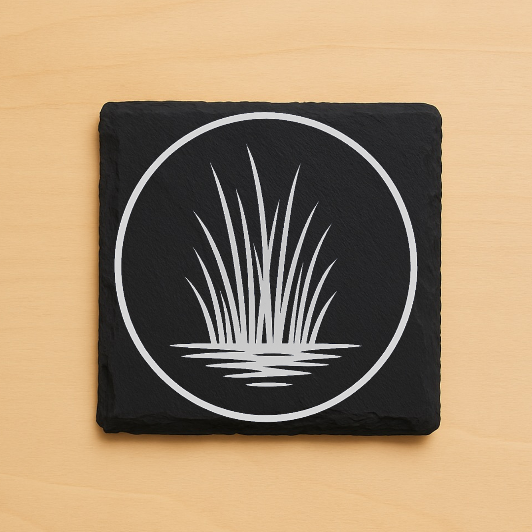 Marsh Life Engraved Coasters | Coastal Heron & Lowcountry Marsh Design | Wood or Slate