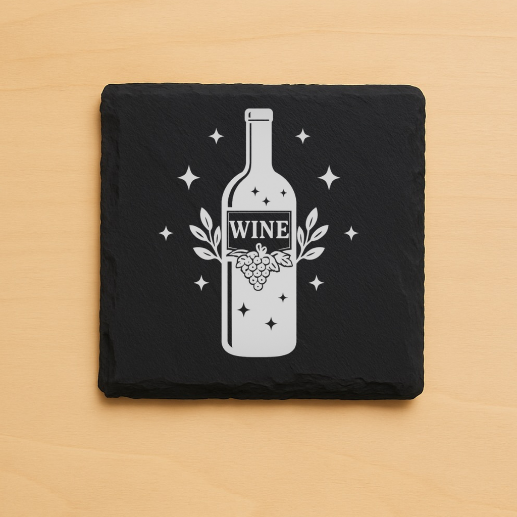 Wine Lover Coaster Set | Funny Wine Coasters – Rustic Wood Slice or Slate