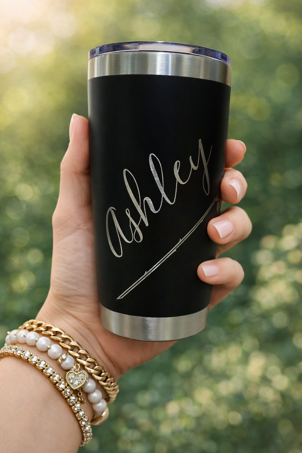 Personalized Rose Tumbler – 20oz Stainless Steel Valentine’s Day Gift | Custom Name Engraved Cup
