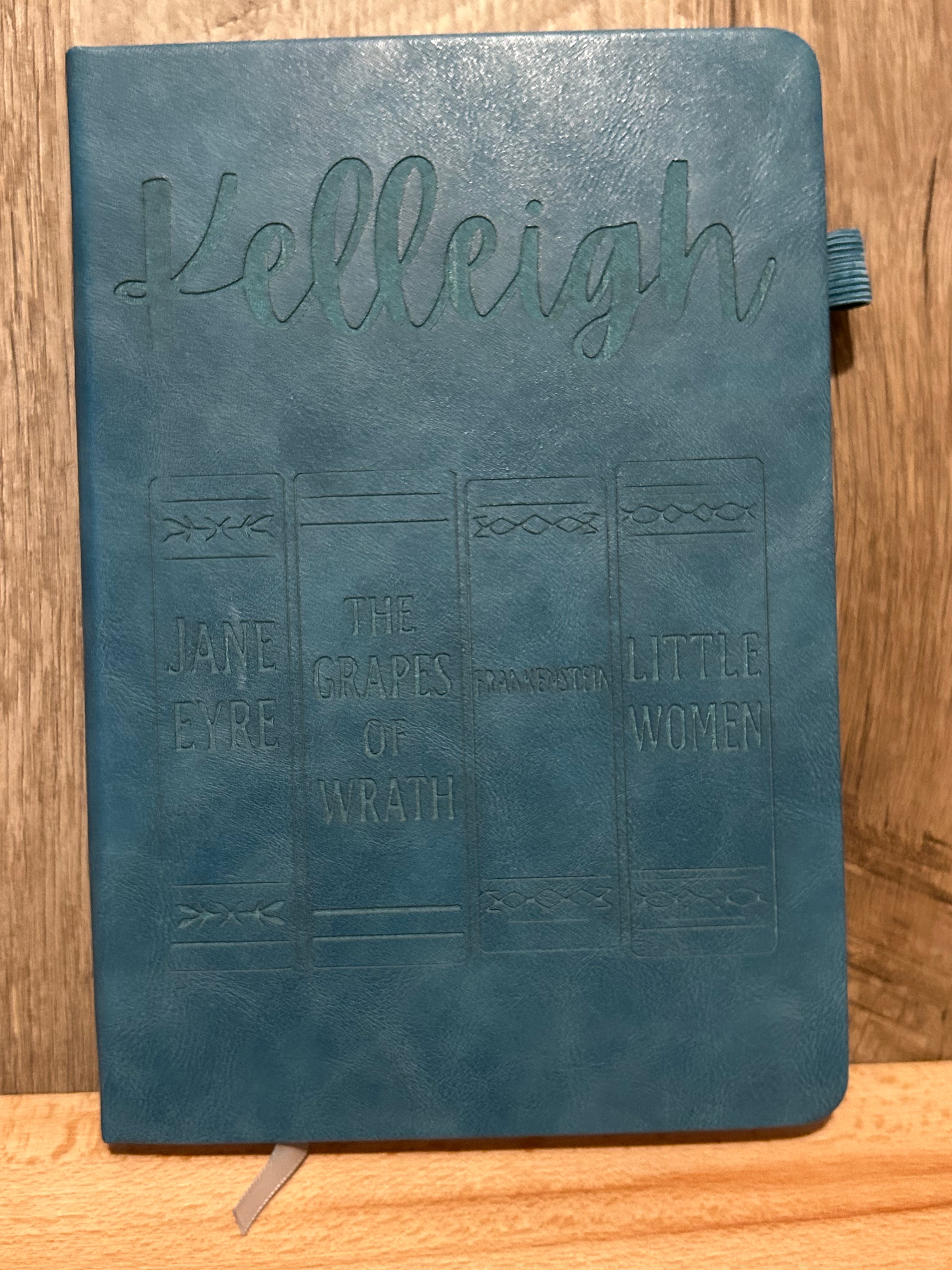 Personalized Book Lover Gift – Laser Engraved Leather Spiral Notebook