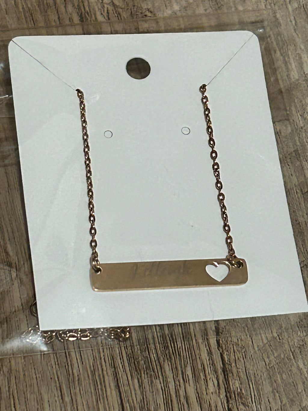 Personalized Rose Gold Bar Necklace – Custom Name Engraved Stainless Steel Jewelry Gift