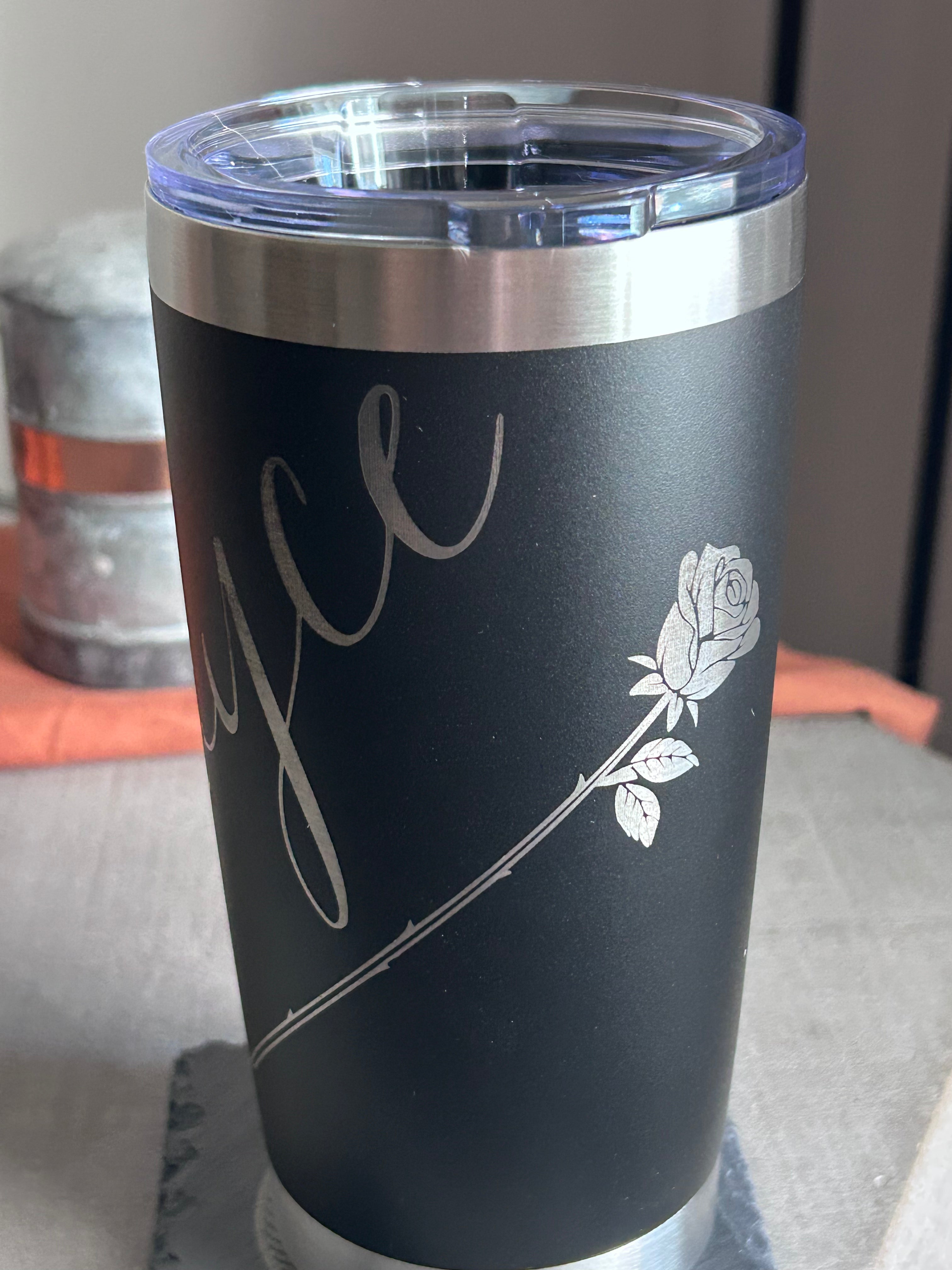 Personalized Rose Tumbler – 20oz Stainless Steel Valentine’s Day Gift | Custom Name Engraved Cup (Copy)