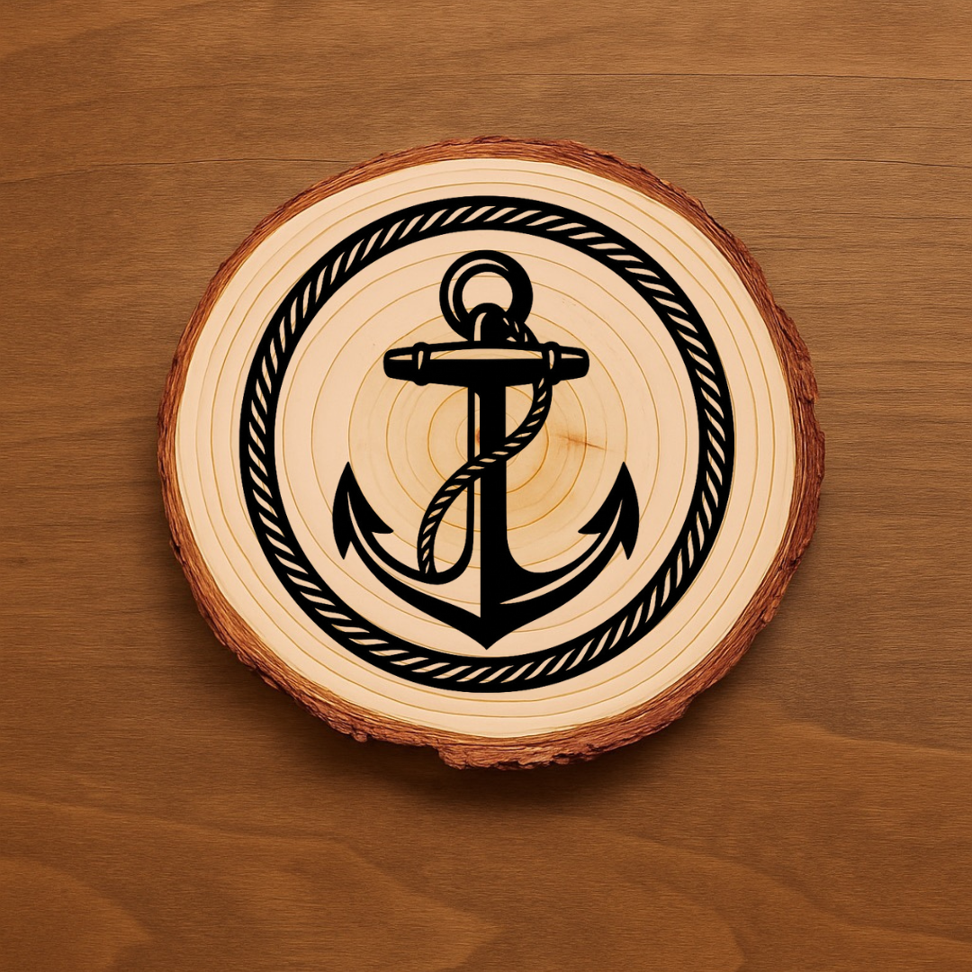 Nautical Coastal Coasters Set – Sailboat, Lighthouse & Anchor Engraved Wood or Slate Coasters