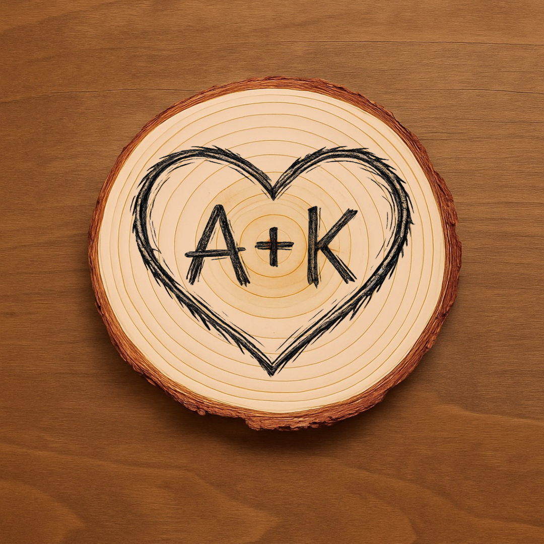 Personalized Coasters with Carved Initials Design