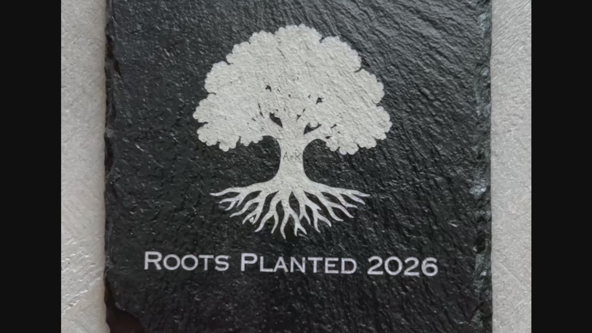 Housewarming Coasters for Couple | Personalized with Initials and Year | Engraved Slate with Tree Design