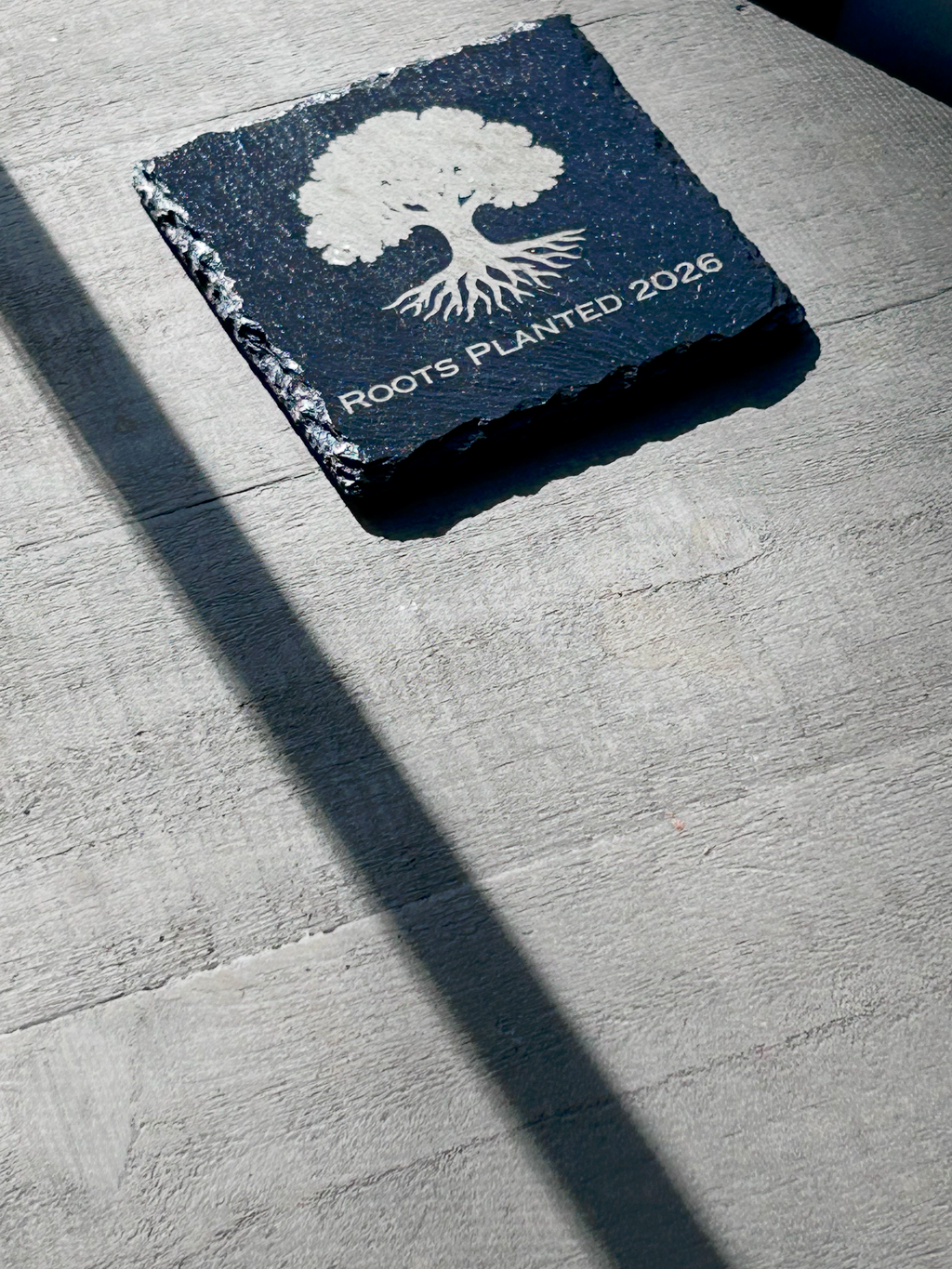 Housewarming Coasters for Couple | Personalized with Initials and Year | Engraved Slate with Tree Design