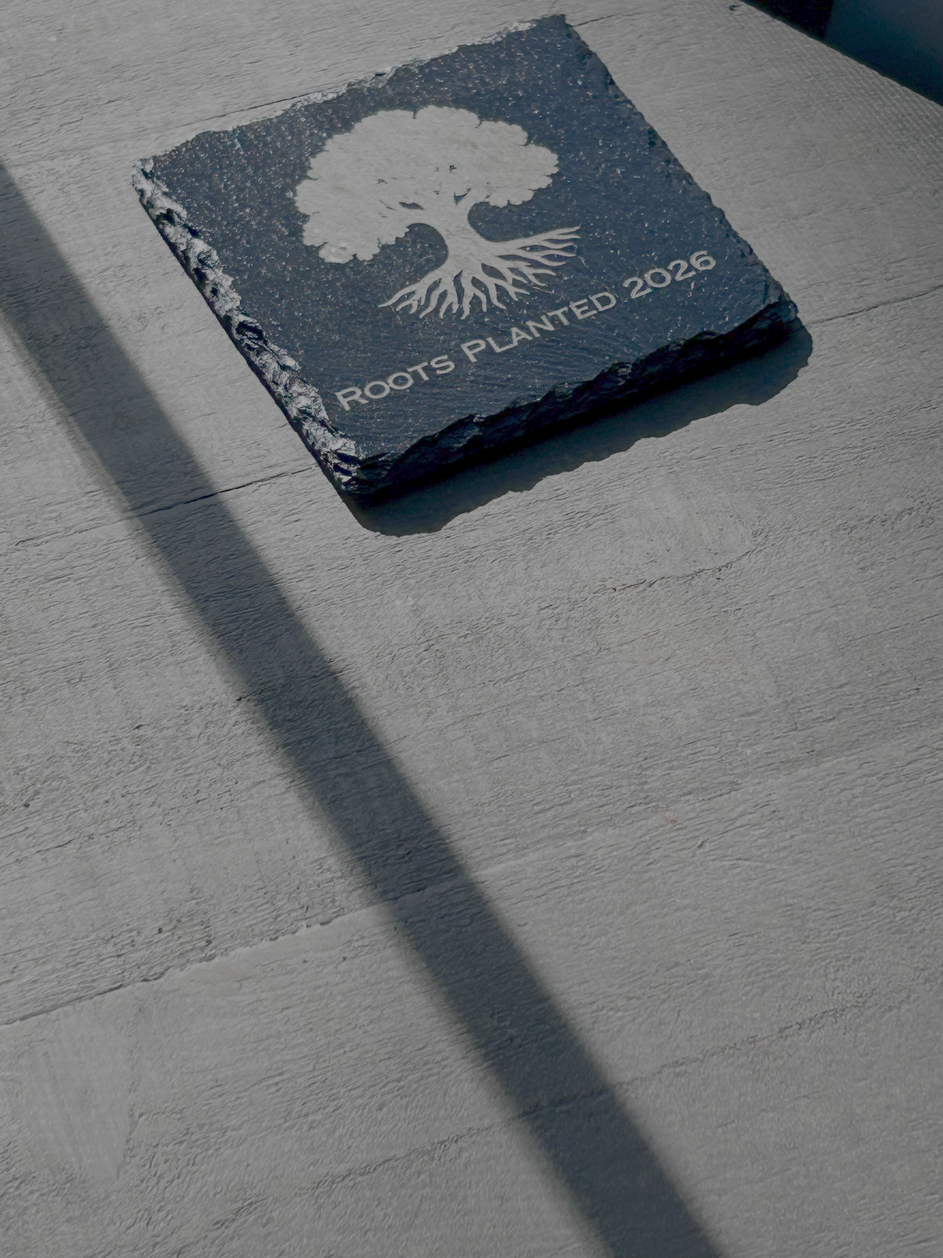 Housewarming Coasters for Couple | Personalized with Initials and Year | Engraved Slate with Tree Design