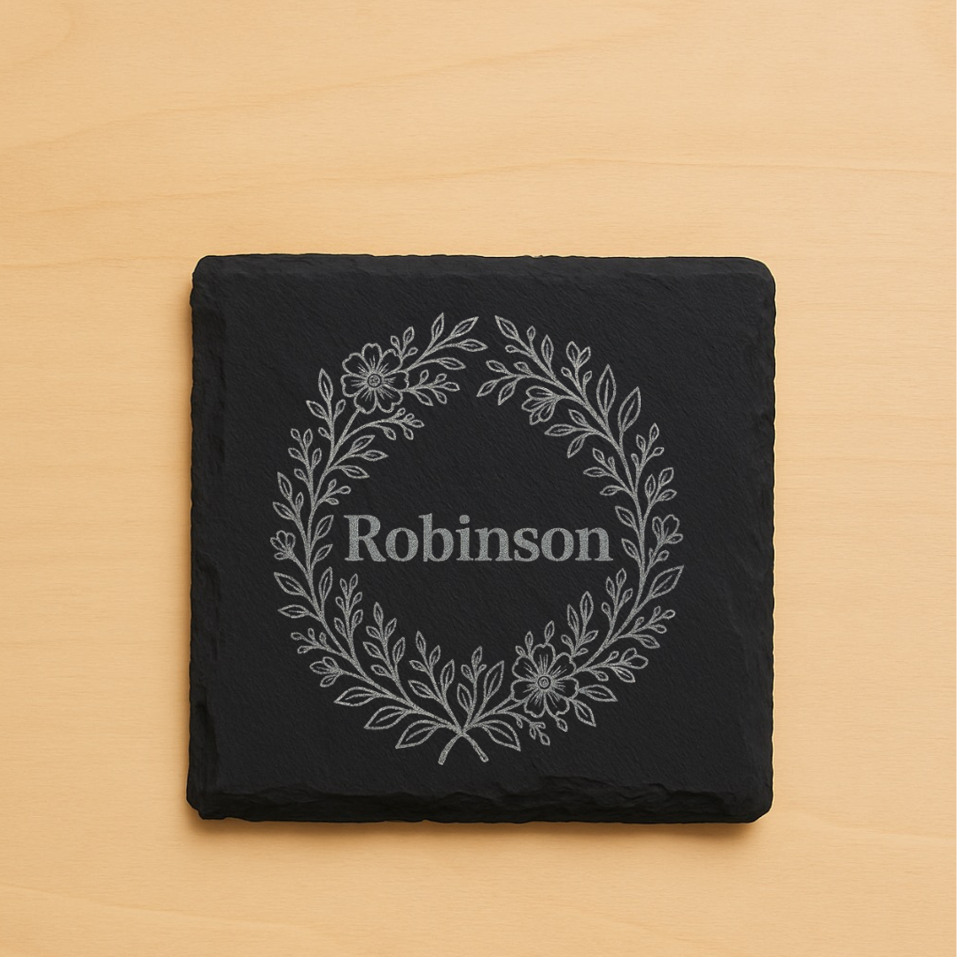 Slate Coaster with Name Engraving